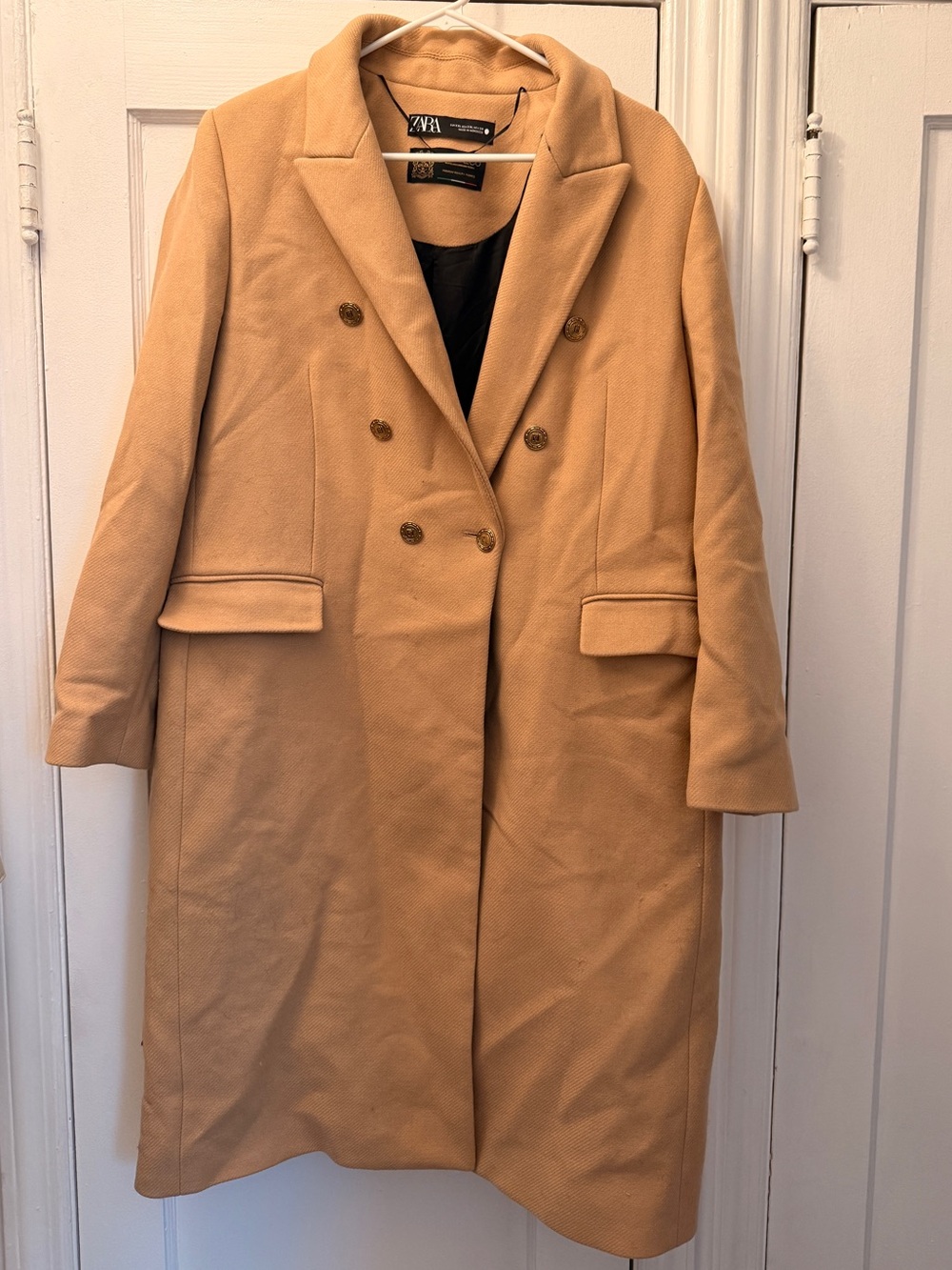 Zara Manteco Double-Breasted Camel Coat - Women's size xxl